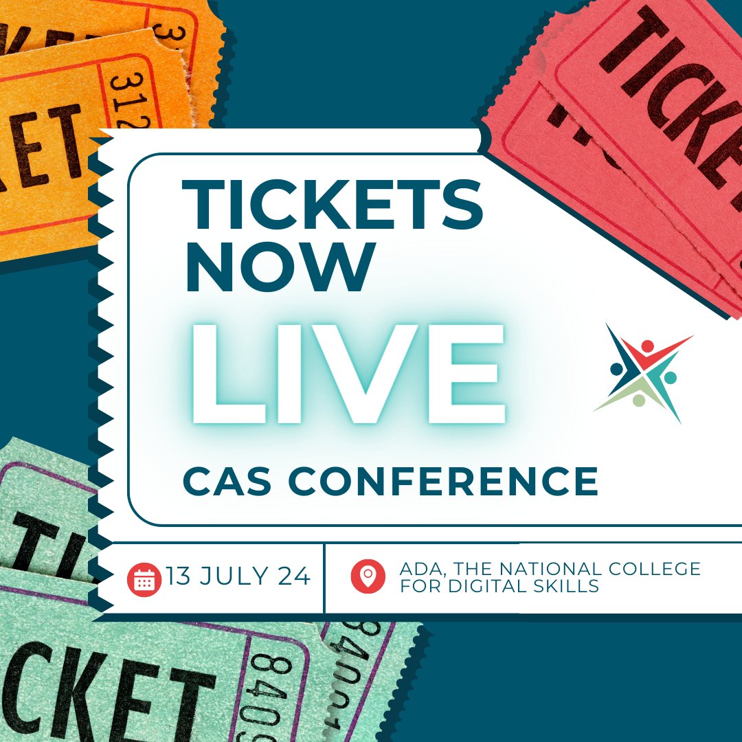 CAS CONFERENCE TICKETS ARE NOW LIVE! Head to the CAS website to secure your place now🎟️ hubs.ly/Q02m3-Zx0 Go Go Go! 🥳🏁 #casconference24 #ticketsnowlive #edutwitter