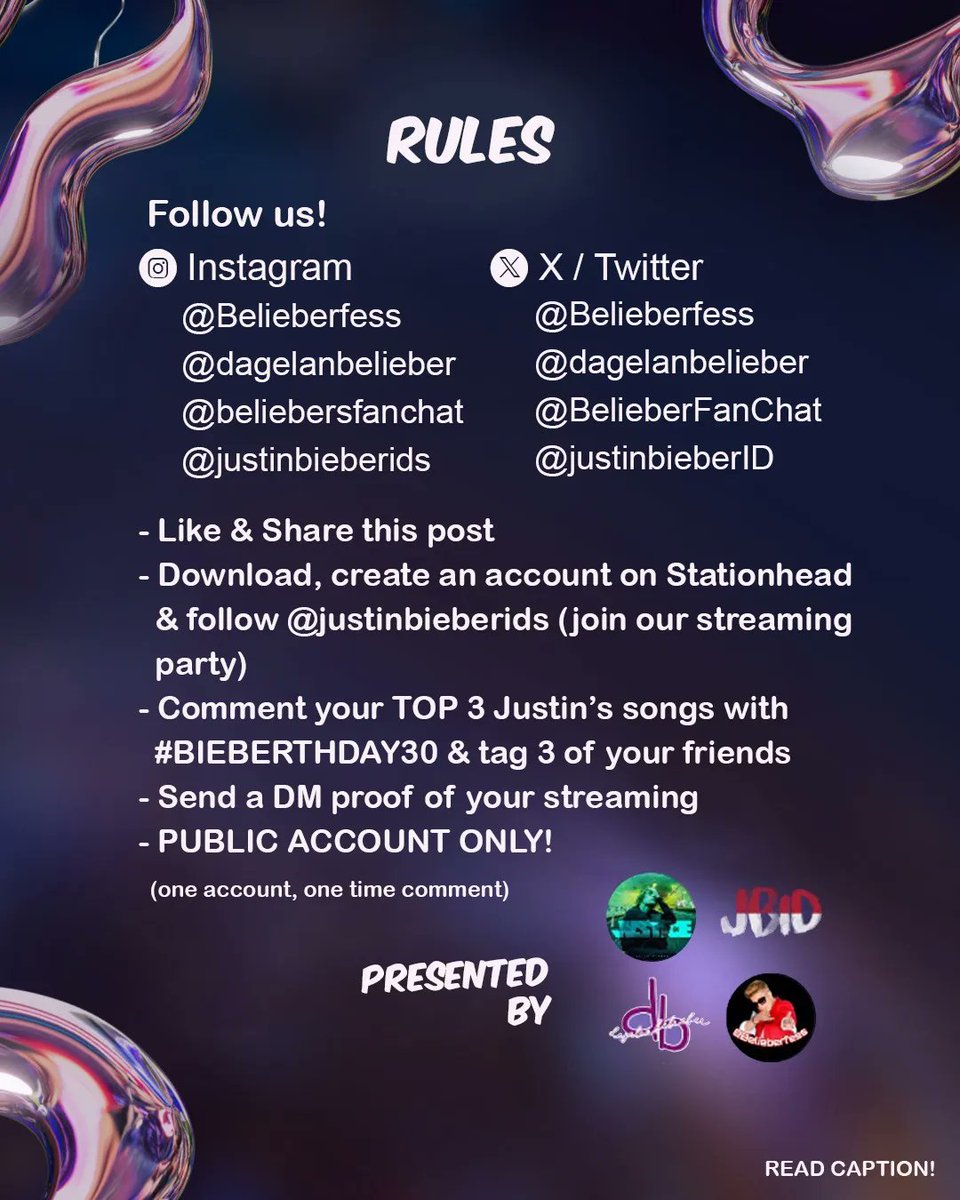 BelieberFanChat's tweet photo. HAI-HAI-HAI SEMUANYA 🥰
Dalam rangka perayaan 30 tahun ayanggg, kita bakal adain giveaway berupa:
- 1 TSHIRT JUSTICE
- 1 VINYL ALBUM PURPOSE 

Caranya?
🌿Follow
✨INSTAGRAM
@/beliebersfanchat
@/dagelanbelieber
@/justinbieberids
@/belieberfess https://t.co/TsE7ZhpCNO