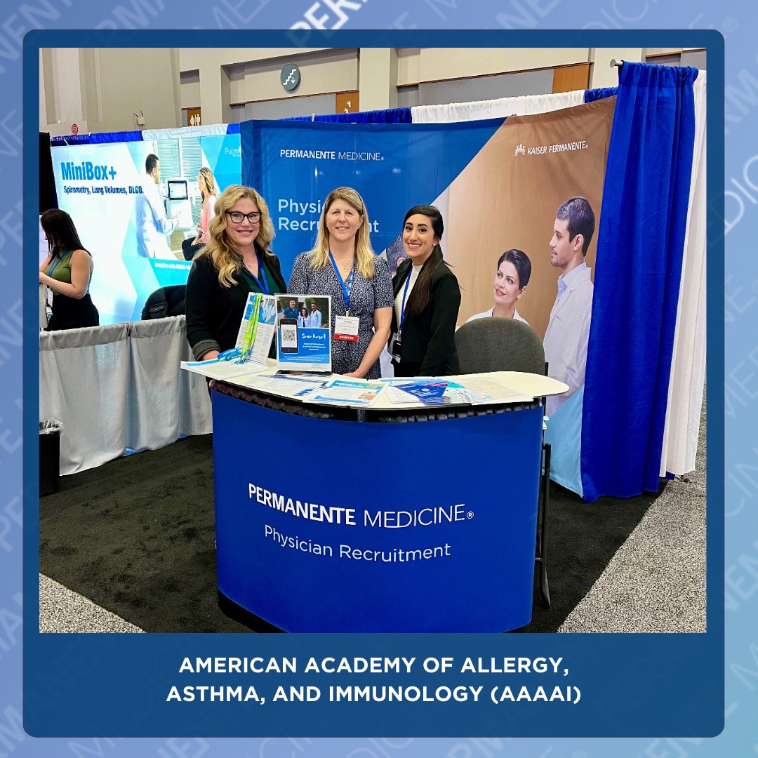 Permanente Medicine is grateful to be part of the AAAAI conference. Visit our website link in bio to search physician opportunities for you. #hiring #physicians #Doctors #kaiserpermanente #California