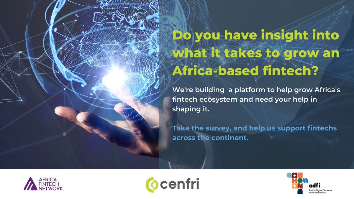 In partnership with @Africafin_tech and @ADFI_AfDB, we're building a digital platform to support fintech growth and collaboration in Africa. Share your insights to shape a tool that enhances support networks and knowledge sharing. Contribute now: lnkd.in/dpCi-Z2A