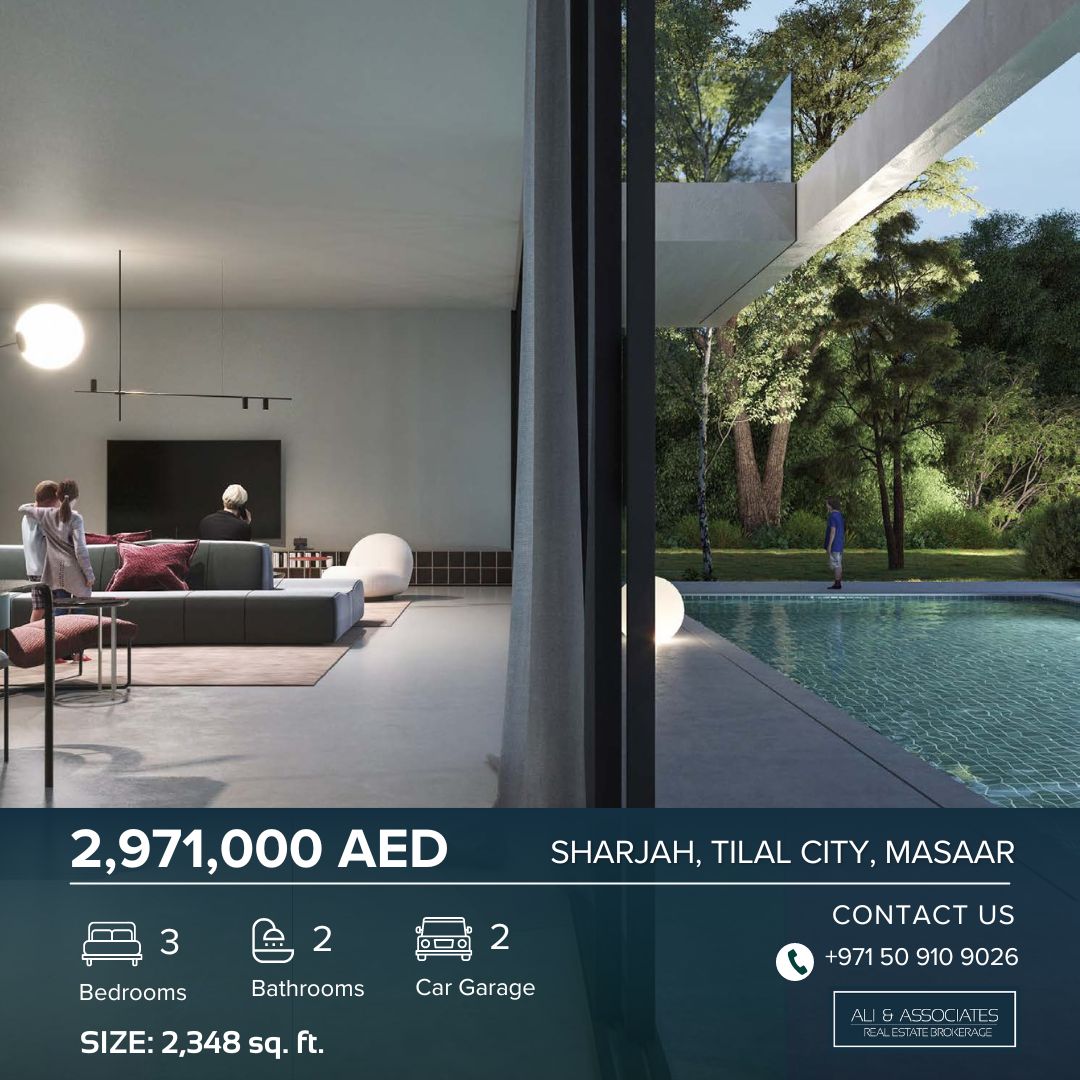 Saro 3 Bedroom Townhouse at Masaar, Sharjah 📅 Completion Date: 30-June-2026 🌟 Corner-Cool Façade 📐 Total Area: 2348.00 sq.ft. 💰 Price: AED 2,971,000 Contact us now to schedule a visit and make Saro your sanctuary. 📞🏡 #SaroTownhouse #MasaarLiving #NatureMeetsLuxury 🌳🏡✨
