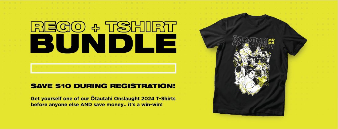 Hey folks, thanks for all the sign-ups for #OO2024 so far!

If you haven't yet be sure to check out the Shirt Bundle you can get at registration. If you're a volunteer or bring a setup on the weekend you get one FREE :D

start.gg/oo2024