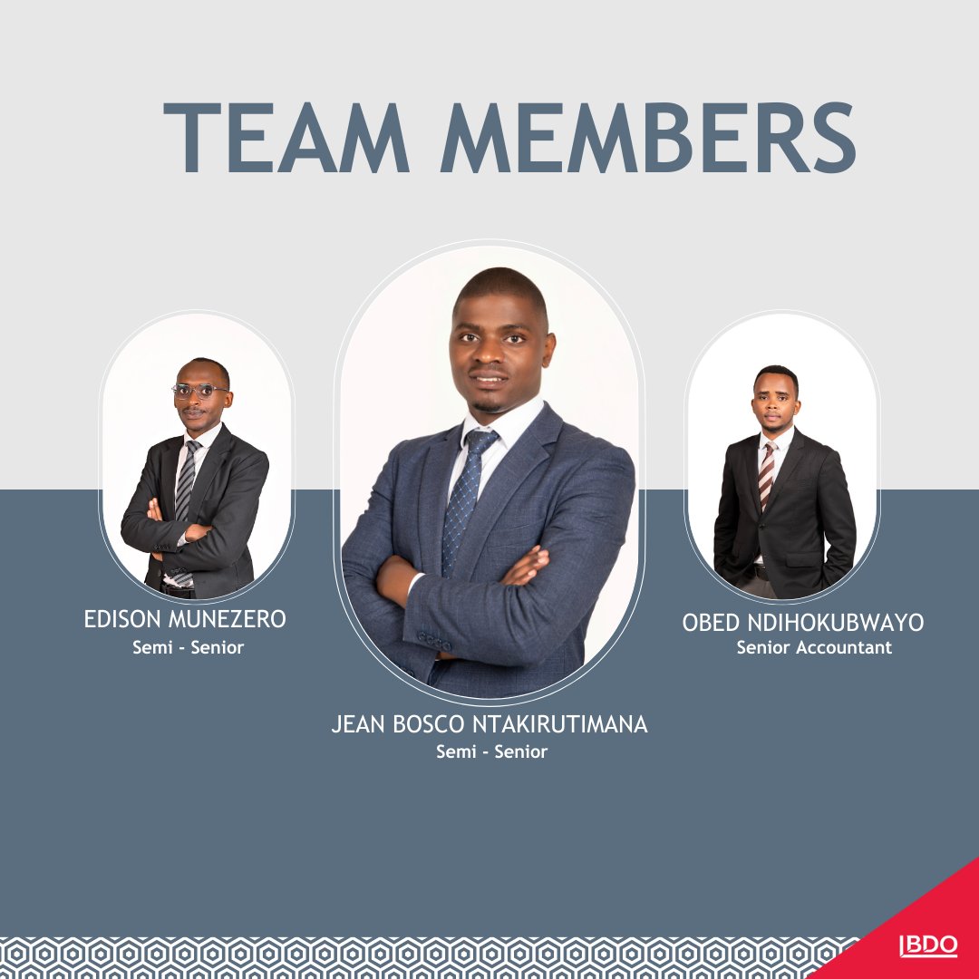 Introducing our team members, Jean Bosco, Edison, and Obed, who have recently joined us, each contributing valuable talent and expertise. We are thrilled to unite forces as we uphold our commitment to exceptional client service. 
#TamExpansion #GetToKnowBDO #BDOProud