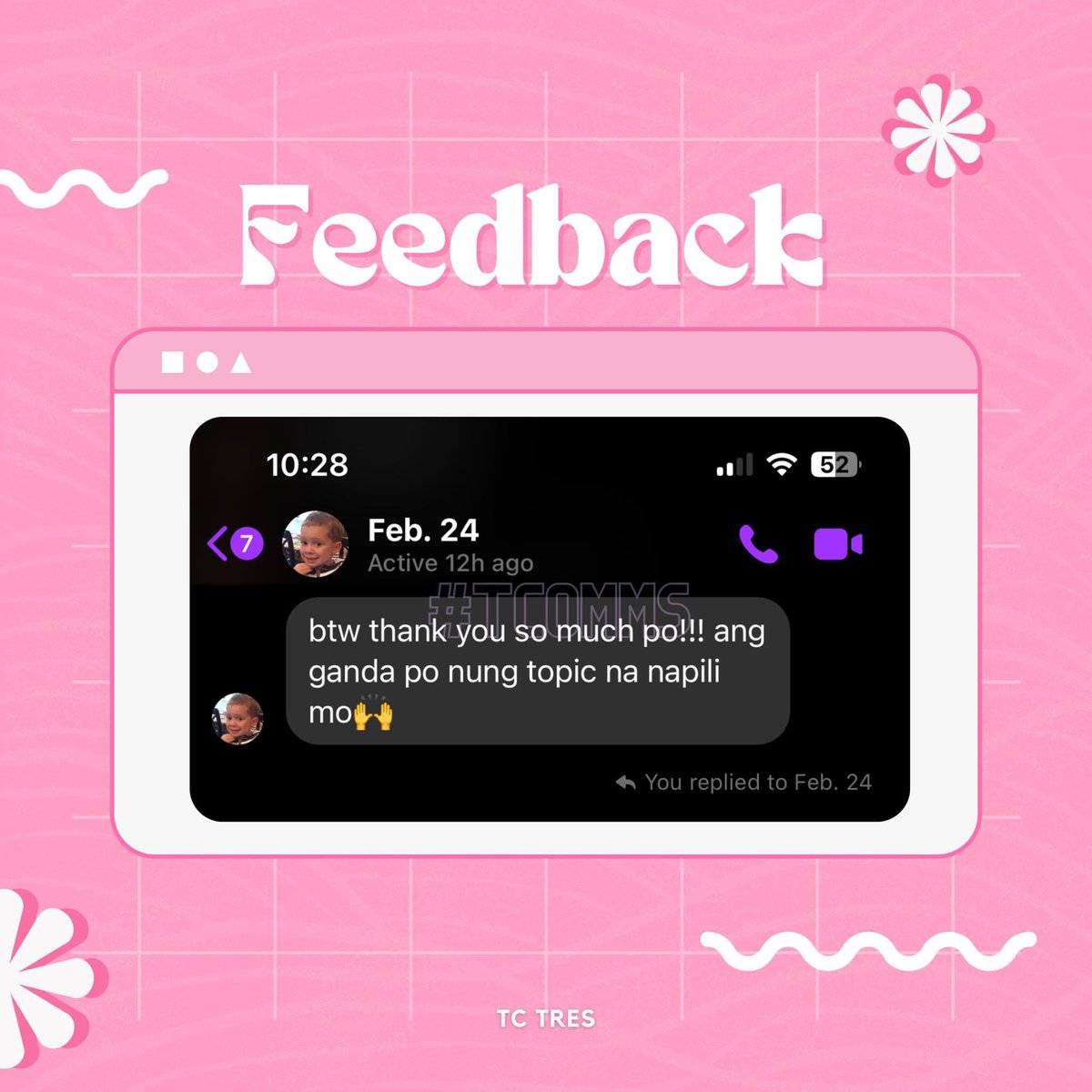 tctres_'s tweet image. recent feedback I received for a persuasive speech and reflection paper 📝 #TComms