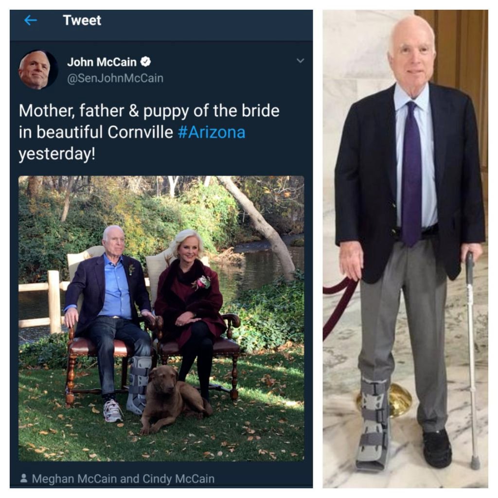 Remember when #JohnMcCain put his walking cast on the wrong foot?

Good times. 😁