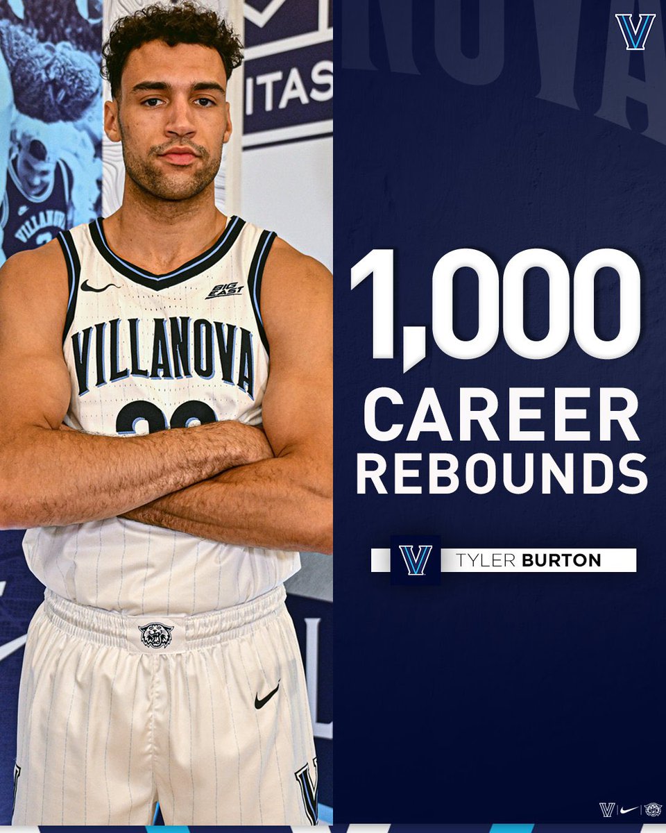 Nova Nation, join us in congratulating @Tyler_Burton1 on securing 1,000 career rebounds! ✌️