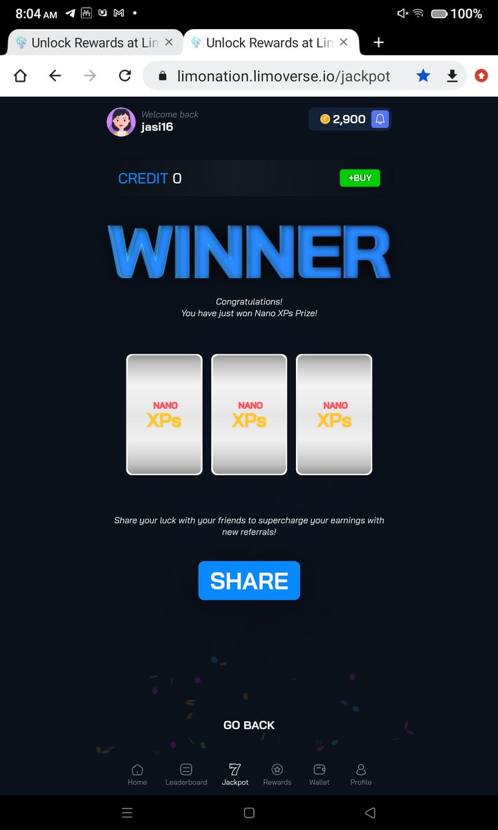 evu642sh's tweet photo. Out of Jackpot free spins, but here's how I'm getting more! 🎉 Join LimoNation Quest App through my link, and we'll both earn extra spins!
Let's win together! 💰 #limoverse $LIMO #ExtraSpins🎰 https://t.co/1EYiRoIeJw via @limoverseglobal
https://t.co/1EYiRoIeJw
Click on link https://t.co/ivwu7bADsP