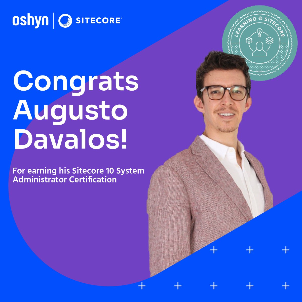 Oshyn_Inc's tweet image. We&apos;re thrilled to announce that Augusto Davalos has earned his @Sitecore 10 System Administrator Certification!

#Sitecore #certification #SystemAdmin