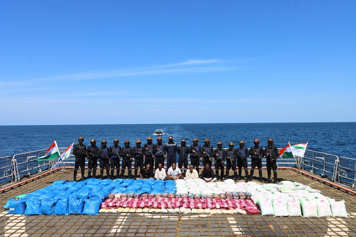 Largest 3300 kg seizure of drugs off Gujarat coast by ATS, Navy, NCB