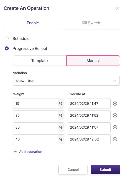 bucketeer_io's tweet image. New updates🎉 We have released the Progressive Rollout feature. bit.ly/42UU4gM
More coming next week. Stay tuned! #Bucketeer #ProgressiveRollout #ReleaseAutomation #FeatureFlags