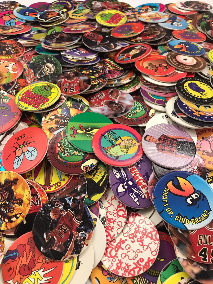 I’m looking for #POGS to covert into fridge magnets. I buy large sheets to covert things and I’ve accumulated a ton (over 600) of small scrap pieces that are perfect size to put on the back of them. I can also send back ones you would like as #fridgemagnets pls share! #upcycling