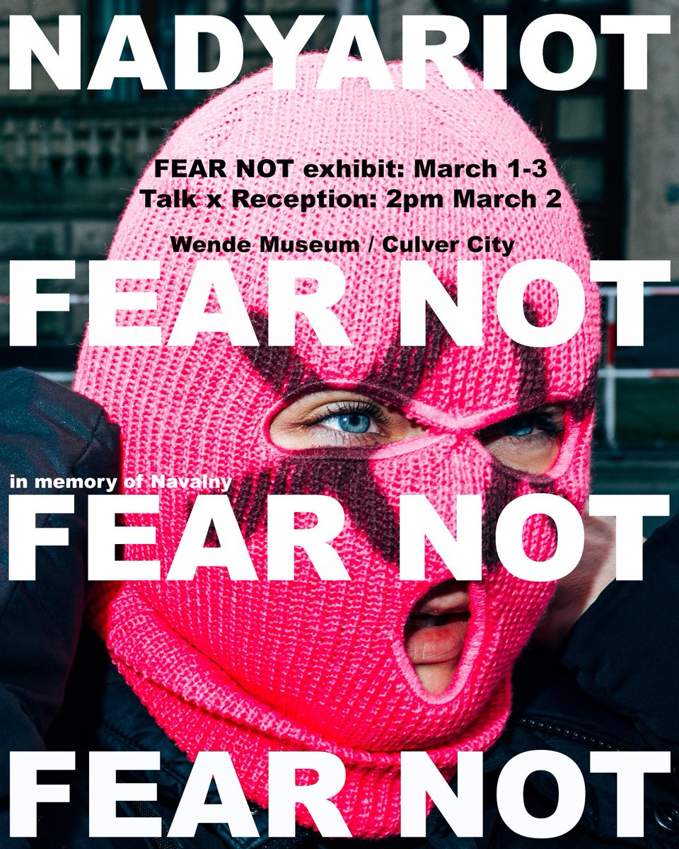 FEAR NOT / MARCH 2 It’s easier to grieve together. It's easier to fight dictatorships together 🪽 Come to the Wende Museum at 2 pm on Sat. when: March 1-3, 2024 where: @wendemuseum 10808 Culver Blvd, Culver City speech x opening: March 2nd, 2pm @nadyariot will deliver a