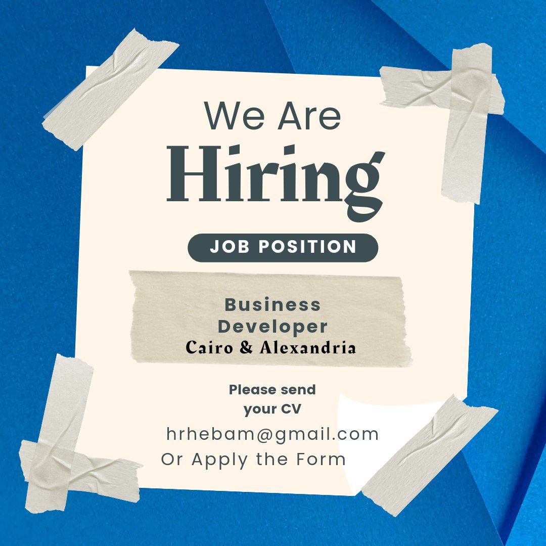 hebamohamed7000's tweet image. We need a #Business_Developer in #Cairo and #Alexandria  
To contact 
Apply the form 👇 
forms.gle/KwNx5vgtCPr5wD…
#jobseekers #jobsearch #jobs #JobseekersWednesday #القاهرة #الاسكندرية 
#male #female
