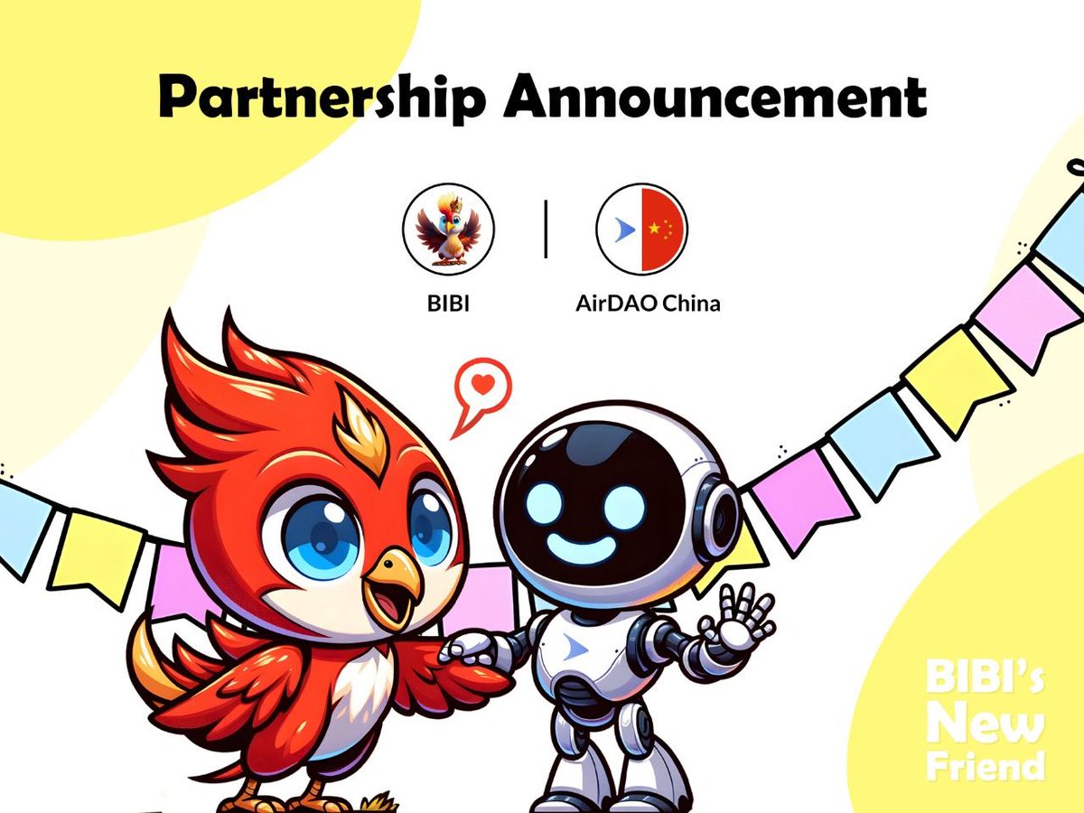 airdao_cn's tweet photo. #AirDAO China与BIBI社区@bibi_foundation
牵手成功!🧑🤝🧑
🎉合作首秀三月初即将揭幕!😚😚
🚀在未来的合作中,我们将与BIBI一起为大家带来更多的财富机会
👀关于BIBI:一个完全由社区驱动自治的新型Web3生态,专注于MEME文化的传播和Web3社区建设,旨在建立一个创意、互动和包容的学习型社区 https://t.co/mNvFYGk4y0