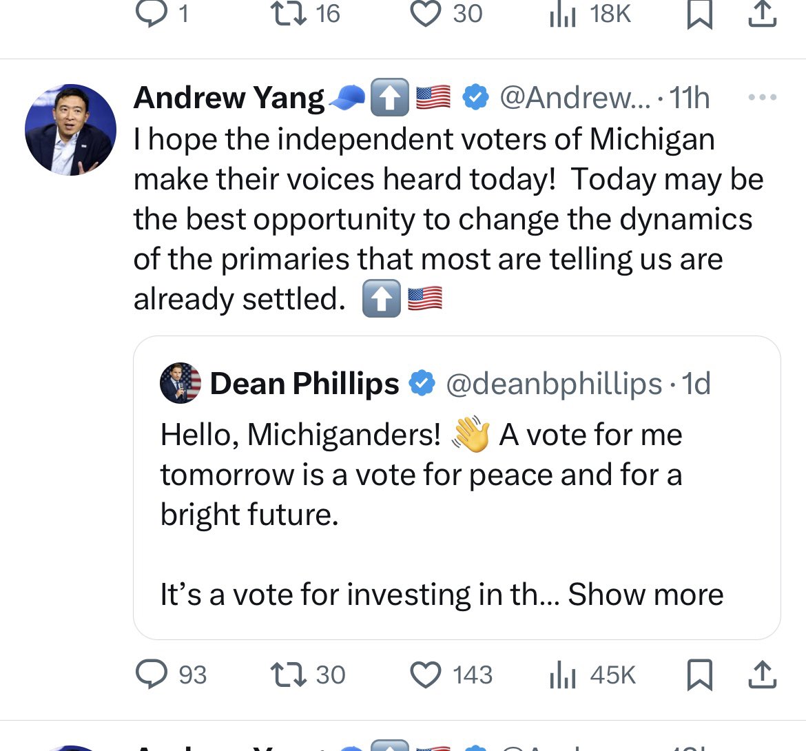 .@AndrewYang is a super smart and thoughtful guy, but definitely one of the bigger losers tonight. I hope he finds his way and commits his time/resources to something more meaningful.
