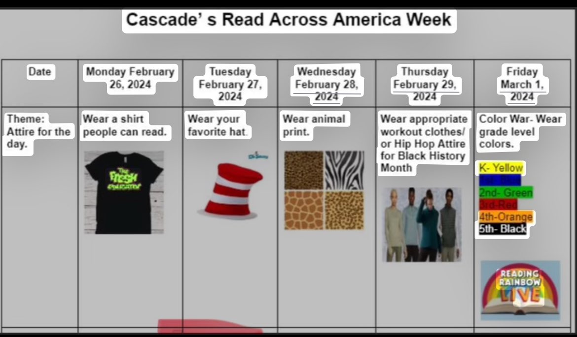 Happy Read Across America to U!! #TIGERreadersrise are celebrating this week with lots of reading fun!!….. and a @Scholastic Book Fair!! @APSInstructTech @APSMediaServ @CasPrinciTmomon @ShellyGoodrum @DrAtwater_APS