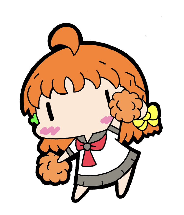 takami chika 1girl school uniform solo orange hair uranohoshi school uniform ahoge chibi  illustration images