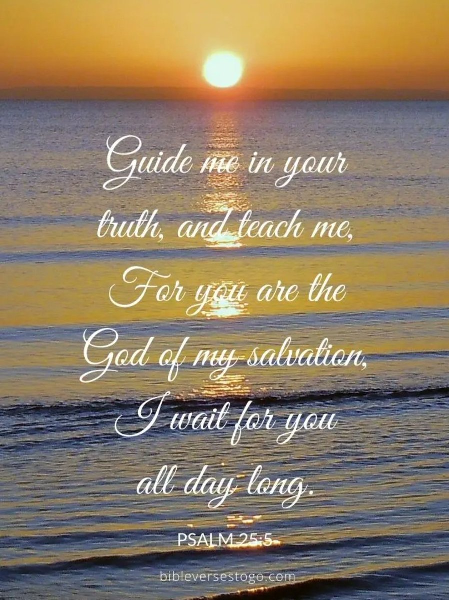 Guide me in your truth and teach me, for you are the God of my salvation, and my hope is in you all day long.

Psalm 25:5