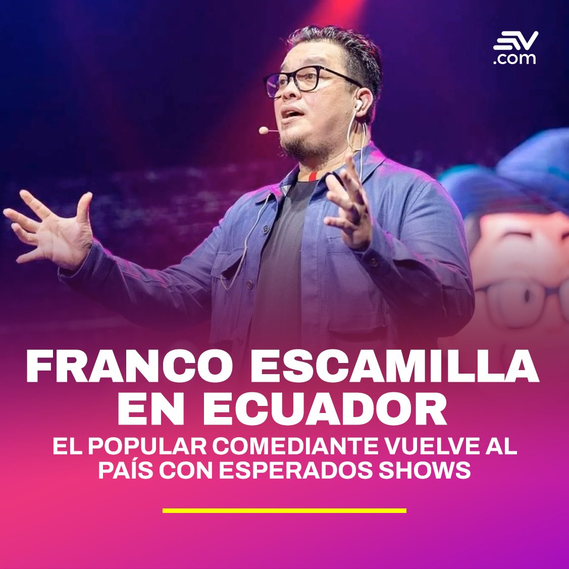 🎤 El comediante mexicano, Franco Escamilla, visitará Ecuador como parte de la gira de su nuevo show de stand up comedy, 1995. 🤣

¿Cuánto costará y cuándo serán sus presentaciones? Te contamos ▶️ bit.ly/3IgJMyc