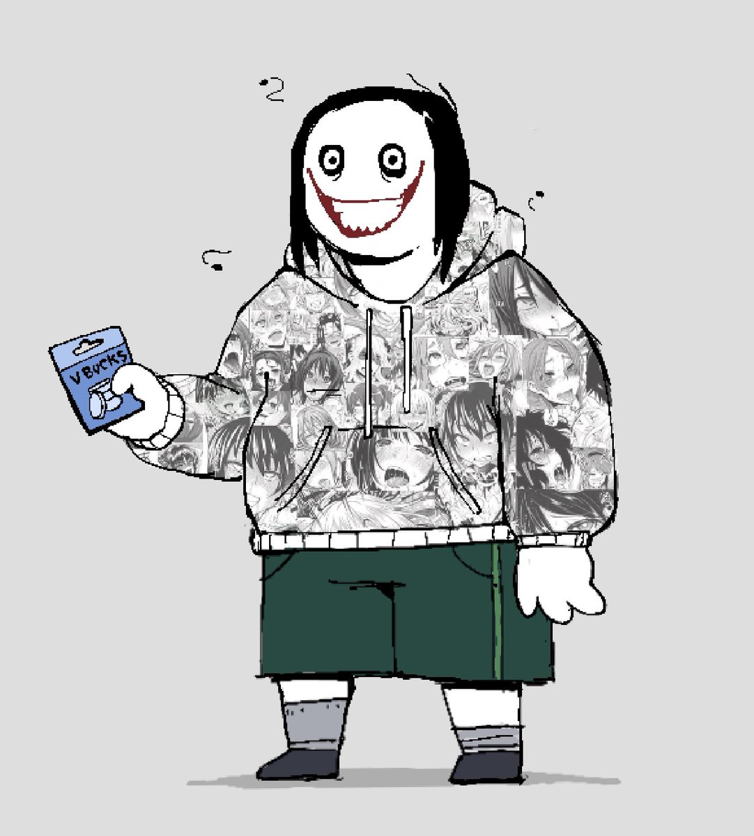 DipsumValley's tweet photo. Jeff the Killer but he’s your weird unemployed 20 year old friend who likes to hang out in a GameStop without buying anything and never killed anything he just looks like that https://t.co/gGlrBmwlUa