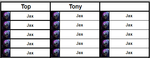 Team Tony Top's Champ pool