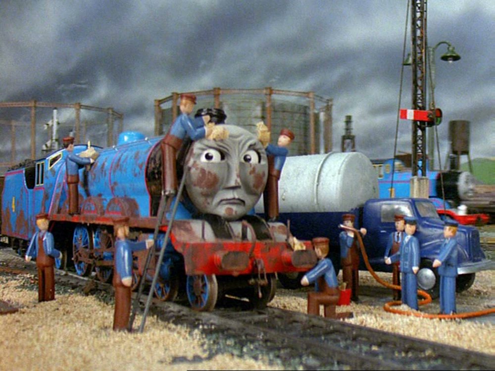 Gordon has some trouble with mud, in this Series 3 episode of Thomas the Tank Engine &amp; Friends ttte.fandom.com/wiki/The_Troub…