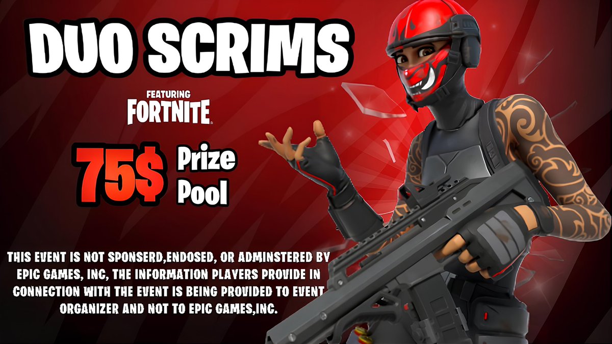 🏆 $75 Duo Scrims 🏆

2 Game Duos $50
• $25 per win

First Game Today 
at  7:00PM KSA 🇸🇦 8:00PM UAE 🇦🇪 

• Solo ZoneWars ( $25 )

Drop Your Epic to invite for ZoneWars
Just 32 players for ZoneWars

• discord.gg/mxtwYrq5wZ