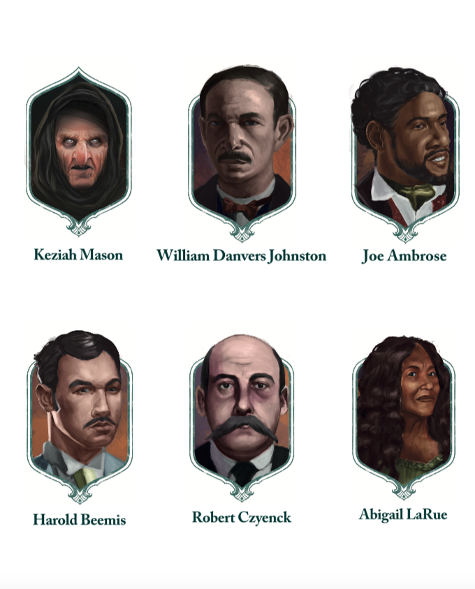 Chaosium_Inc's tweet photo. When you purchase our new Arkham book at @DriveThruRPG, in addition to the 272 page PDF you get to download:
– The Arkham Advertiser: full sized newspaper created by @hplhs 
– Four poster-sized Arkham Maps
– Arkham NPC Portraits
– Arkham Floorplans—both Keeper and Player versions https://t.co/kYGWM1sj1c