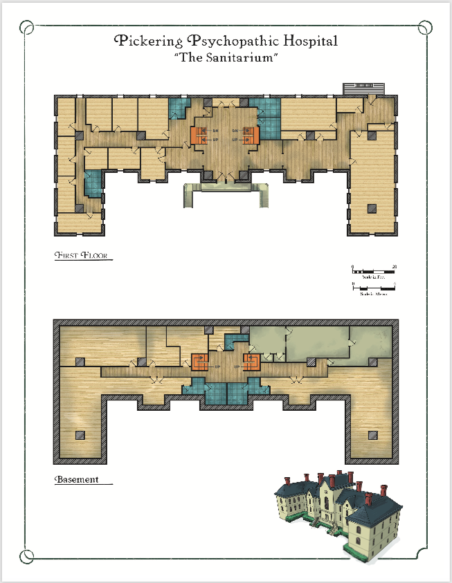 Chaosium_Inc's tweet photo. When you purchase our new Arkham book at @DriveThruRPG, in addition to the 272 page PDF you get to download:
– The Arkham Advertiser: full sized newspaper created by @hplhs 
– Four poster-sized Arkham Maps
– Arkham NPC Portraits
– Arkham Floorplans—both Keeper and Player versions https://t.co/kYGWM1sj1c