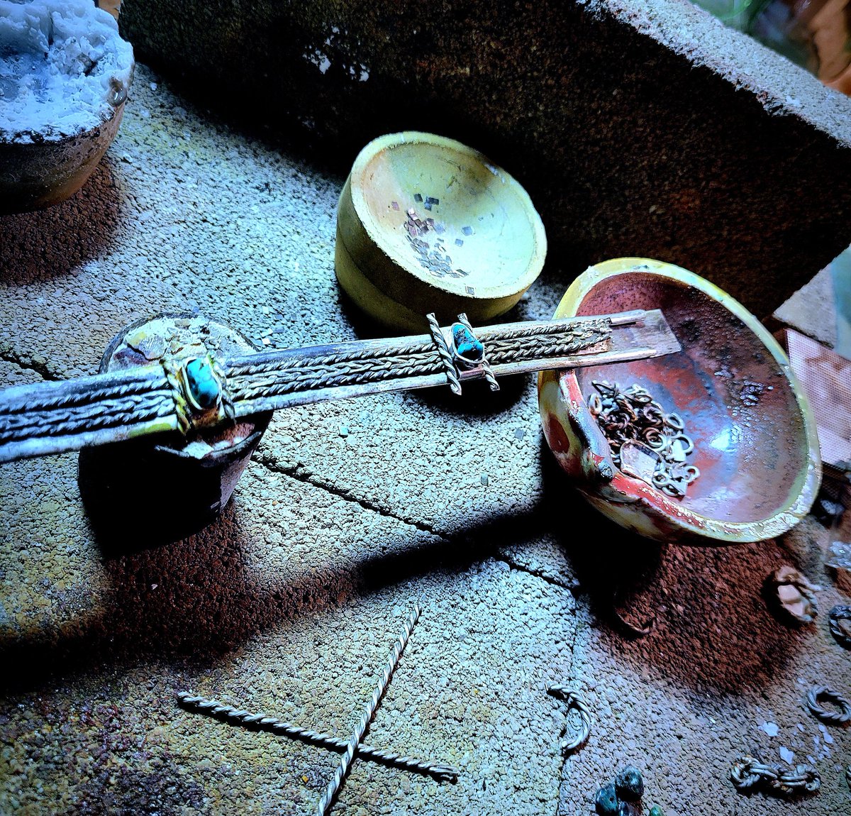 jon_torgerson's tweet image. I'm gonna have to pull more silver and turquoise out of this mountain I waste away on. 

Plus, it's good for me to get some fresh air. 😂🏴‍☠️👑 #RåvnsveðSmithery #NorseDesigns #NativeInspired #Silversmith #FineSilver #madefromScratch #touchGrass