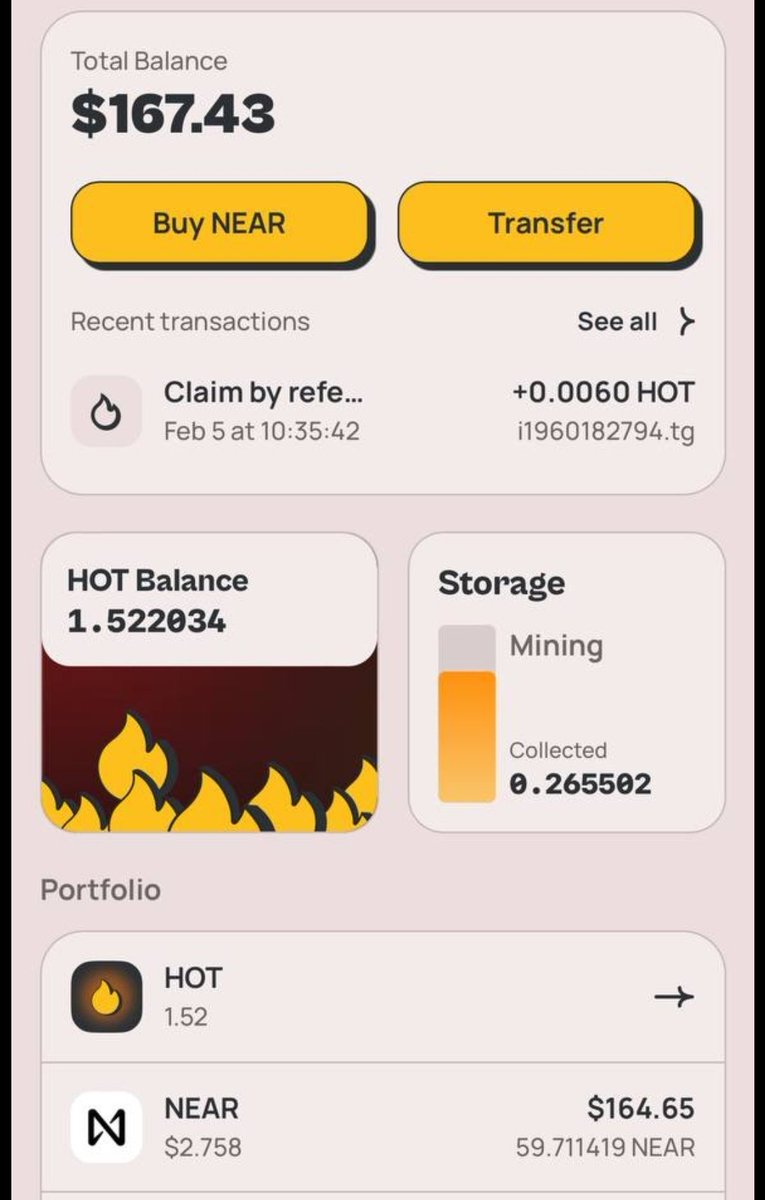 #NEAR wallet ra dự án đào #Hot token trên TG, mọi người tham gia sớm nhận airdrop nào. Hiện đang có hơn 2 triệu ví đang đào. Hoàn toàn miễn phí
Link: t.me/herewalletbot/…