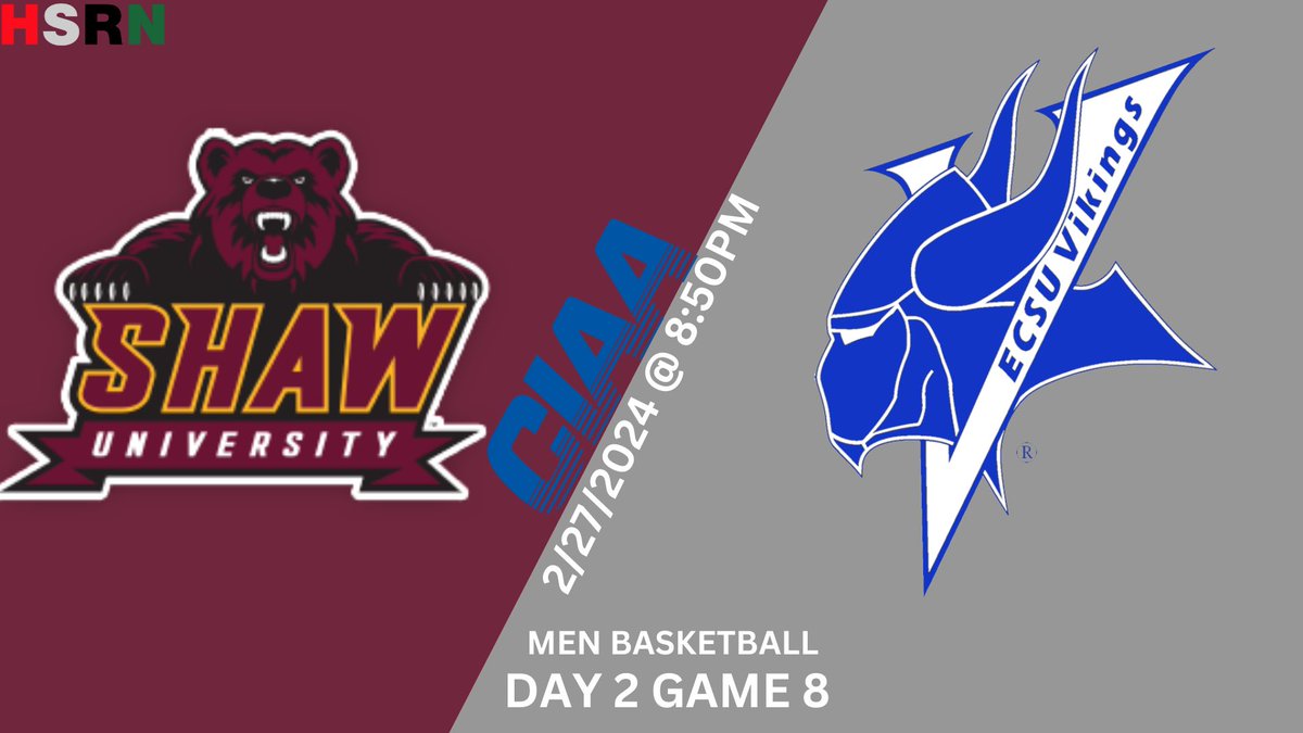 @ShawBears HEAR every play, bucket,brick,foul and sounds of the game vs ECSU Vikings LISTEN LIVE on HSRN.com Produced by Big Sports 2024 Food Lions CIAA Tournament (2/27/24 tipoff approximately 10:55PM) #Ciaa2024 #CIAATourney #ciaabaltimore #CIAA