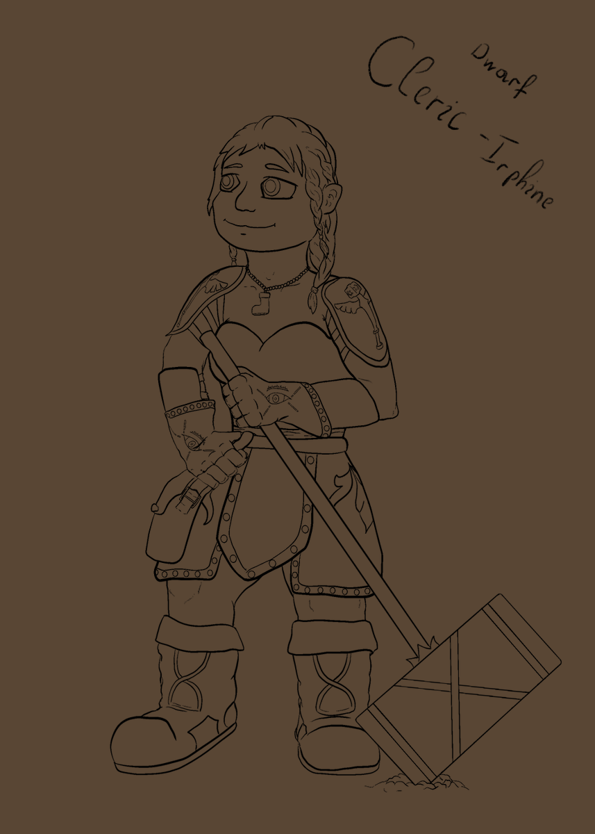 LiamChaosbourne's tweet photo. WIP for a DnD Character from my party. This is Irphne - Cleric Dwarf.
.
.
.
#DnDcharacter #dndart #art #DwarfCharacter #wipart https://t.co/TCtLzGwJUd