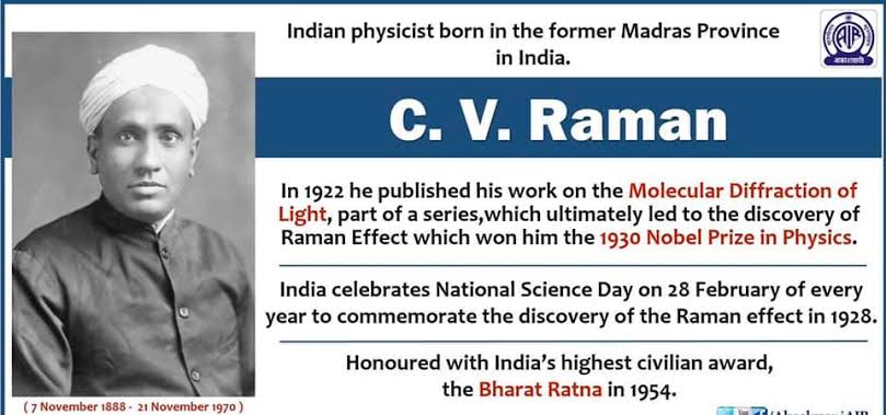National Science Day (28 February) is the day when India commemorates the discovery of Raman Effect along with appreciating the contributions of our scientific community. 

#NationalScienceDay #CVRaman #UPSC #SSC