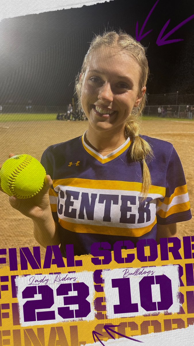 JV and V softball teams had big wins over Jefferson Bulldogs tonight! 

In the Varsity game, Sayre Hall had a GRAND SLAM and drove in 7 total runs for the entire game. The Lady Riders had a total of 21 hits for the game. 

Great Job tonight ladies! 

#EarnIt #BuiltByCenter
