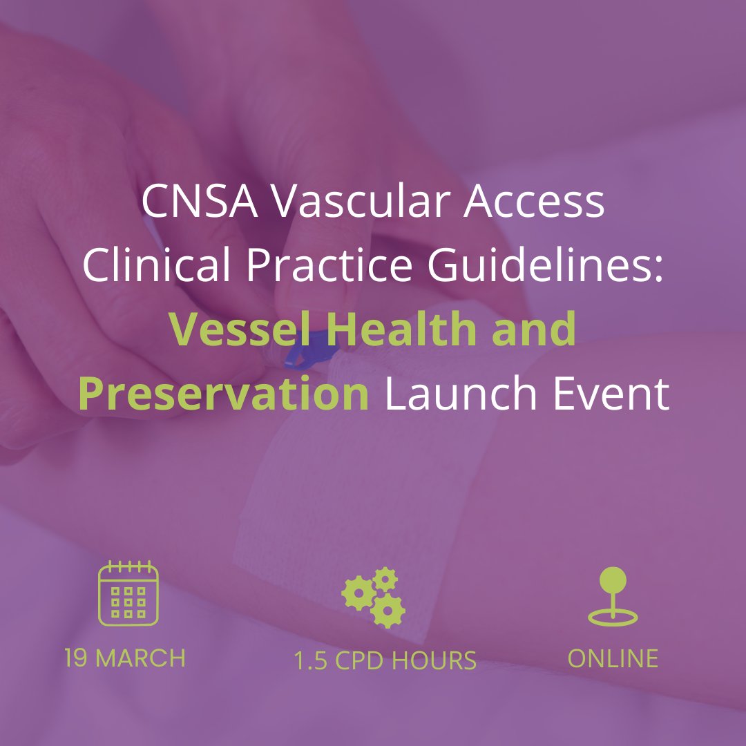 The impact of our #VascularAccess Clinical Practice #Guidelines has seen implementation of the recommendations in healthcare settings across the country. Join us online on 19 March for the official launch of the second topic, Vessel Health and Preservation bit.ly/3uZuESB