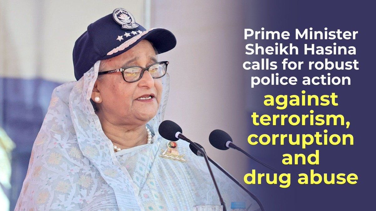 KK_SUJON's tweet photo. HPM #SheikhHasina said @bd_police must play a proactive role in @albd1971 govt's operation against #militancy, #terrorism, #drugs, and #corruption. "The peace and stability are paramount for achieving our developmental goals,” PM Sheikh Hasina stated.
👉https://t.co/kUOXWpPkRm https://t.co/uvdT6tHE1c