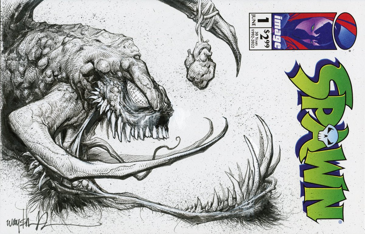 WAYSHAK's tweet image. My Violator drawing makes a guest appearance as a background character in The McFarlane Cinematic Universe.  

#wayshak #violator #spawn