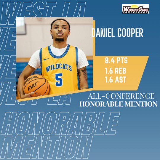 Congrats To West Los Angeles College Sophomore 6’2 180 CG Daniel Cooper @dc2xx_ . The Chicago Native Was Named Honorable Mention All-Conference. #GoWestGoFar @sgnlthelgthoops @westlamensbball @JUCOadvocate @BeachCityHoops @WndyCtyBsktball @JUCOroundup @JucoOffers @JucoGems