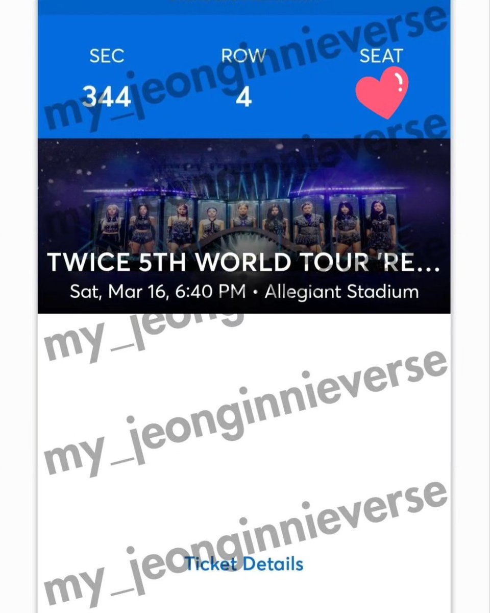 WTS TWICE Las Vegas
Price: $70 each
Availability: ✅️✅️

can: 
• transfer asap
• pay in parts
• request proofs
• do video call

#twice #wtstwice #twicesell #twiceselling #twicesale #wtskpop #kpopsell #kpopselling #kpopsale #twicereadytobe #twiceticket #twicetickets