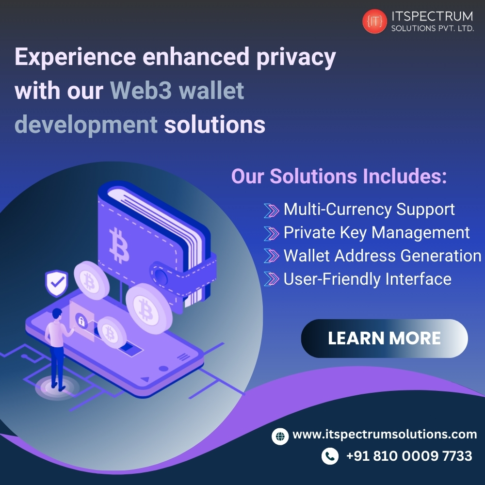 ITSpectrumPvt's tweet image. Unlock the Future with Web3 Wallet Development! Partner with ITSpectrumSolutions today and unlock the potential of Web3 Wallet Development!
#Web3 #Blockchain #WalletDevelopment #ITSpectrum #Innovation #Security #Web3wallet #CryptoWallet #FutureTech