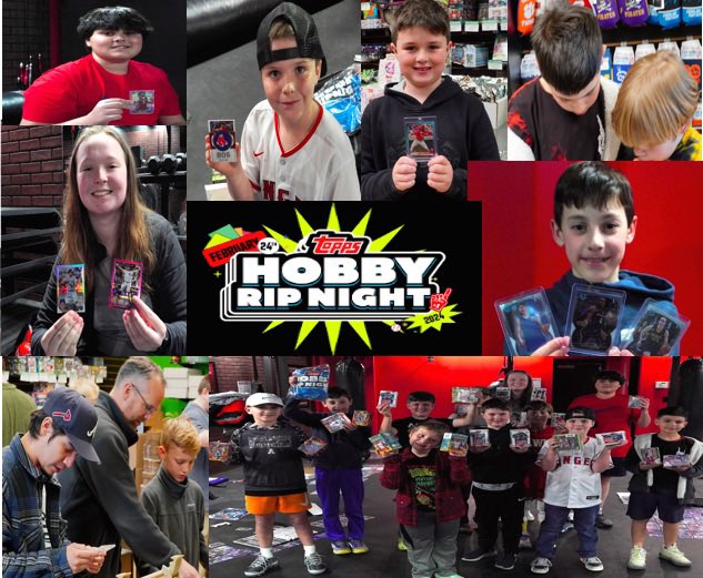 Thanks for everyone who joined us for Topps Hobby Rip Night! Every kid who came received at least two free blaster boxes of Topps product! We hope to do it again soon! <a href="/Topps/">Topps</a>