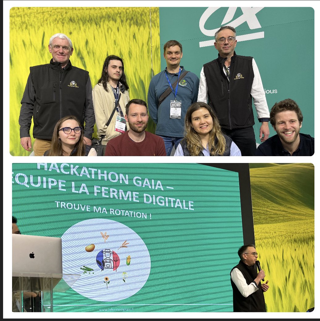 📣L’équipe de <a href="/FermeDigitale/">La Ferme Digitale</a> qui a participé à ce 1er hackathon sur l’intelligence artificielle #IA lors du <a href="/Salondelagri/">Salon International de l'Agriculture</a> 

👉36h pour démontrer que ce seront surtout les solutions innovantes qui pourront permettre aux agriculteurs d’améliorer leur « REVENU » 🤖
#SIA2024