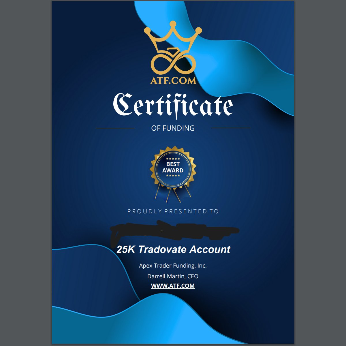 First Funded💫💫💫
Extremely proud and blessed, this just the beginning🙏

$ES $NQ $QQQ $SPY