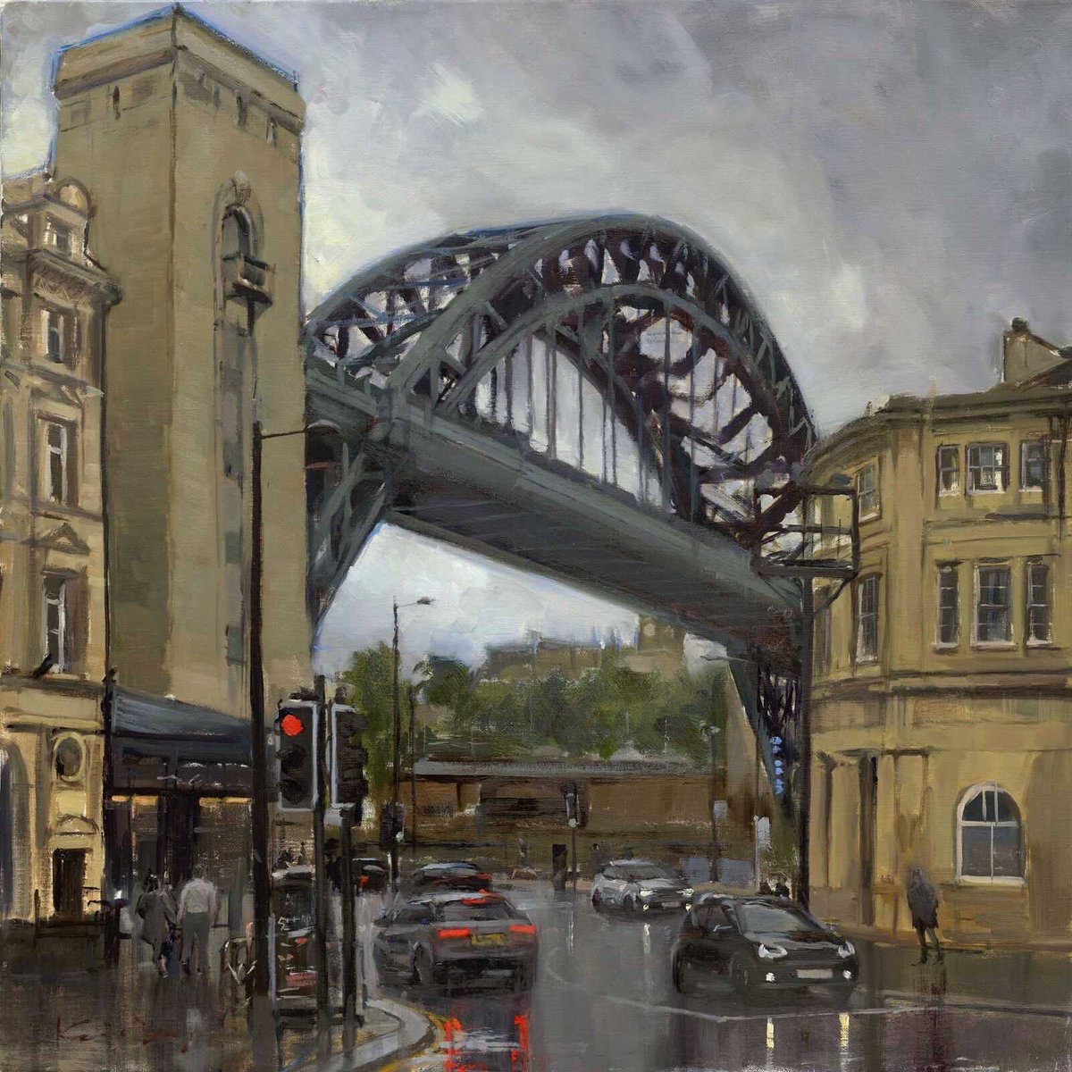 Quayside Rain by Kevin Day (b. 1973) 
#Newcastle #Art #NorthernArt