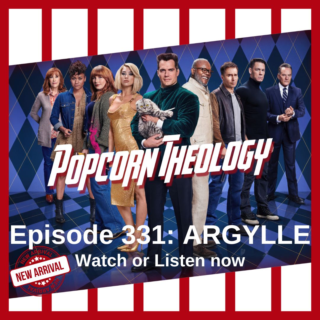 PopcornTheology's tweet photo. Join us for a special episode from stately Harlemanor on the underrated and overlooked #Argyllemovie! This bombastic, eclectic action-adventure explores foundation themes of myth, caricature vs. reality, identity, and sin. Listen anywhere or watch here: https://t.co/MBSs7RJ8vB https://t.co/nQYMntQnkM