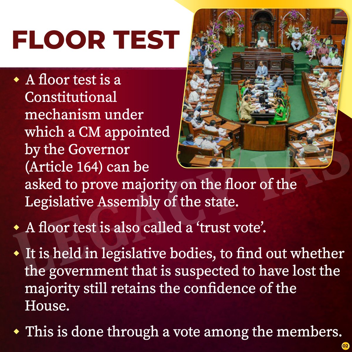 Legacy_ias's tweet photo. Unlocking the dynamics of the Floor Test in Indian politics!

#FloorTest #IndianPolitics #ParliamentaryProcedure #Constitutional #Indianconstitutional #Governor #trustvote #article163 #article174 #SCjudgement https://t.co/dZ2rvv5b2E