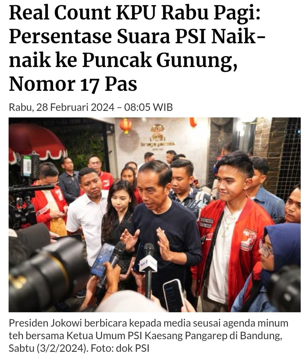 Menurut quick count KPU, suara PSI pada Minggu pagi adalah 2,6% dan pada Rabu pagi 2,79%. Artinya PSI mengalami rata2 kenaikan 0,06%/hari. Kalau pertumbuhan ini bertahan PSI bisa mencapai batas minimal suara 4% sekitar 21 hari dari sekarang. Amiin