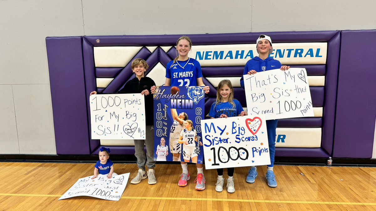 Big Win Tonight @LadyBearHoops1 1000 Points! Thankful for all of my teammates and coaches who have helped me reach this accomplishment!