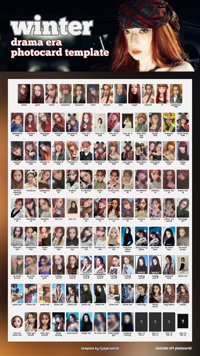 😁 aespa 4th mini album - drama photocard / pc complete template